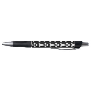 Ermine Pattern, Medieval Pattern, White on Black Pen