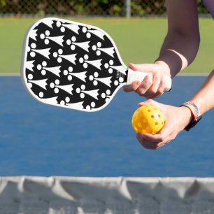 Ermine Pattern, Medieval Pattern, White on Black Pickleball Paddle