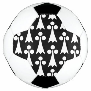 Ermine Pattern, Medieval Pattern, White on Black Soccer Ball