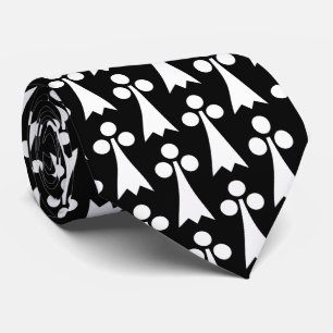 Ermine Pattern, Medieval Pattern, White on Black Tie
