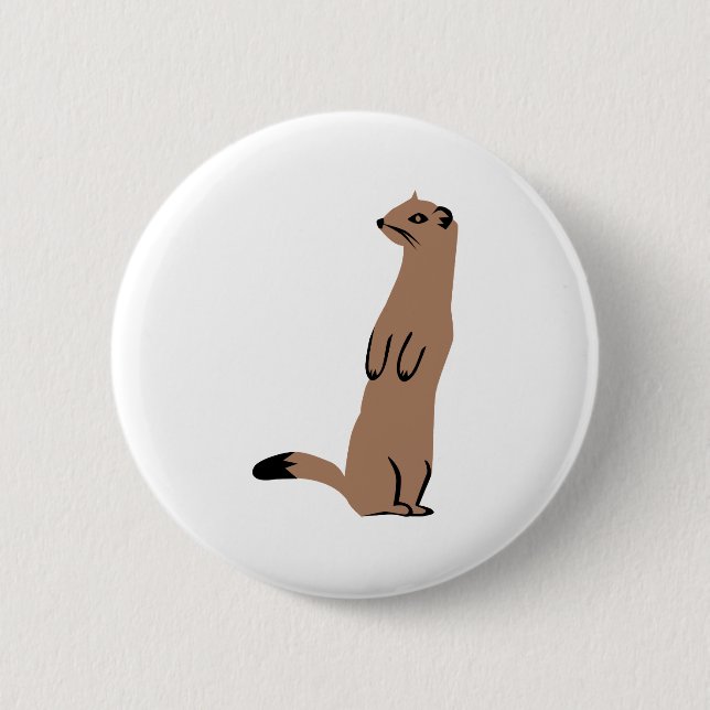 Ermine - Stoat - Weasel 2 Inch Round Button (Front)