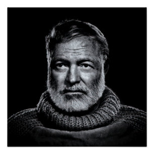 Ernest Hemingway classic portrait Poster