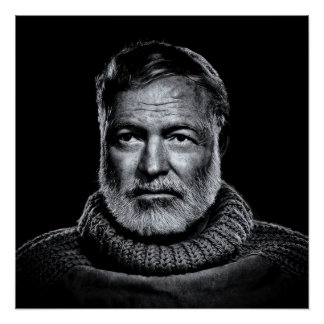 Ernest Hemingway classic portrait Poster