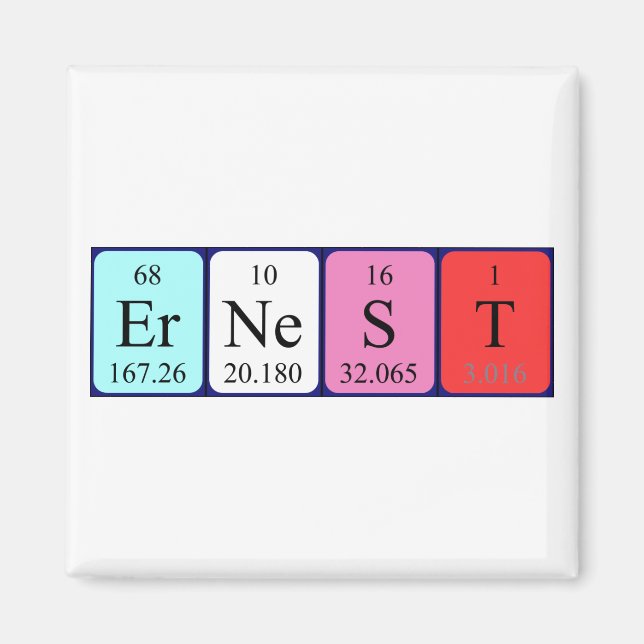 Ernest periodic table name magnet (Front)