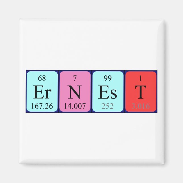 Ernest periodic table name magnet (Front)