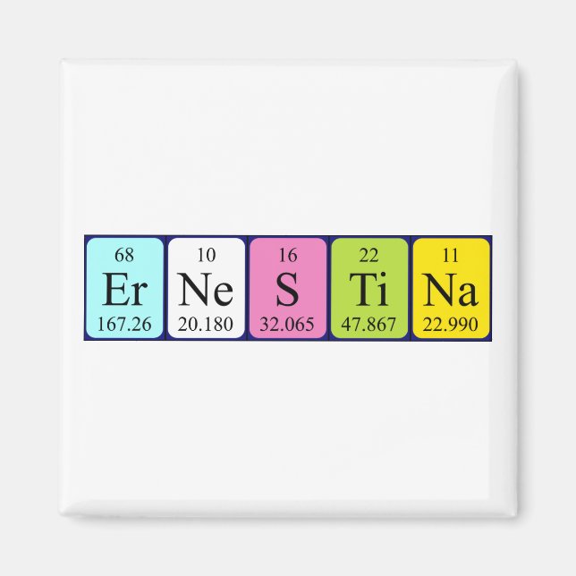 Ernestina periodic table name magnet (Front)