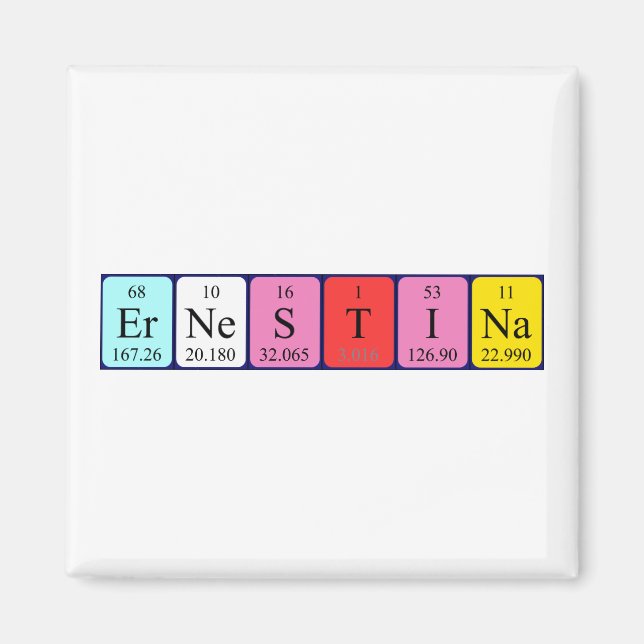 Ernestina periodic table name magnet (Front)