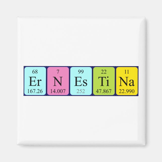 Ernestina periodic table name magnet (Front)