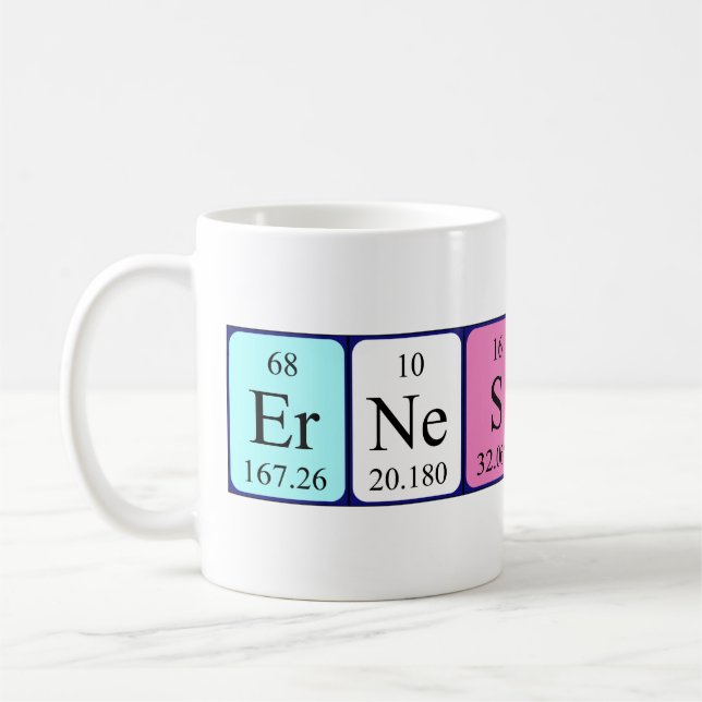 Ernestina periodic table name mug (Left)