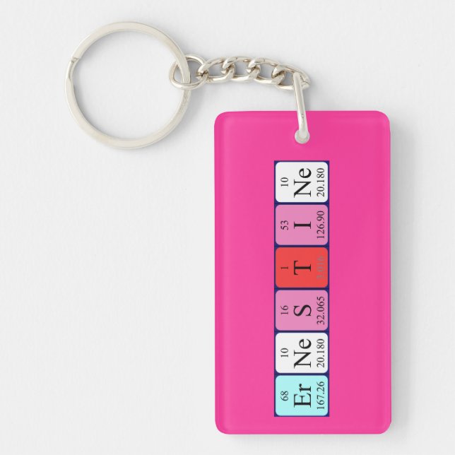 Ernestine periodic table name keyring (Front)
