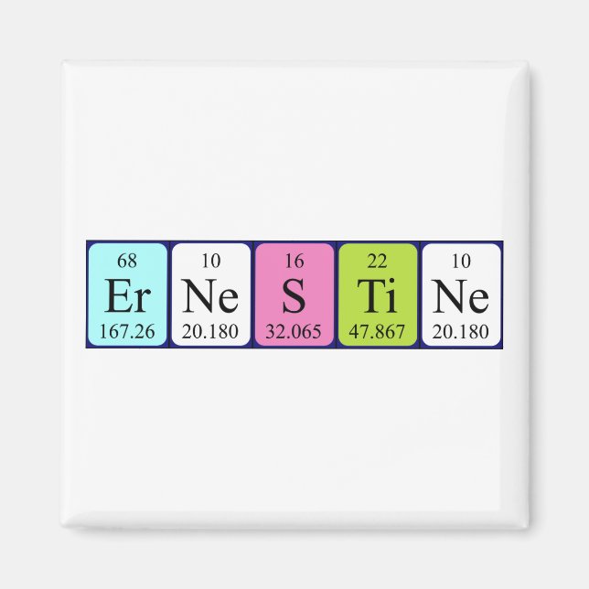 Ernestine periodic table name magnet (Front)