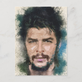 Ernesto CHE Guevara Abstract Watercolor Portrait Postcard