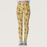 Ernie and Rubber Duckie Pattern Leggings<br><div class="desc">This cute pattern features Ernie and Rubber Duckie on a yellow background.  © 2021 Sesame Workshop. www.sesamestreet.org</div>