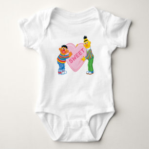 Ernie & Bert Big Valentine's Heart Baby Bodysuit