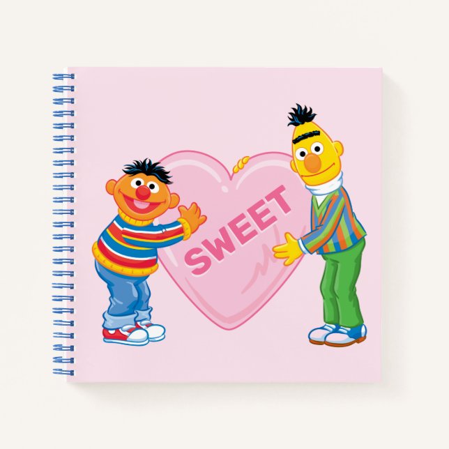 Ernie & Bert Big Valentine's Heart Notebook (Front)