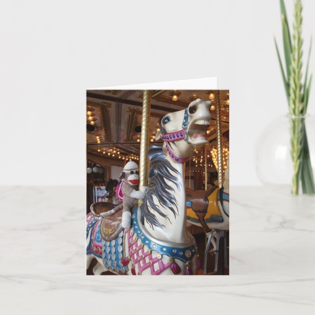 Ernie la carte de note Cheval Carousel de Singe So (Devant)