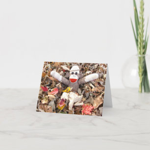 Ernie le Sock Monkey Pile de la carte de notes Feu