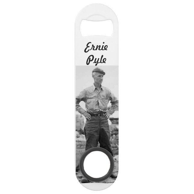 Ernie Pyle Beer Bottle Bar Opener Key (Front)
