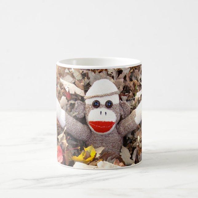 Ernie the Sock Monkey Autumn Leaves Mug (Center)