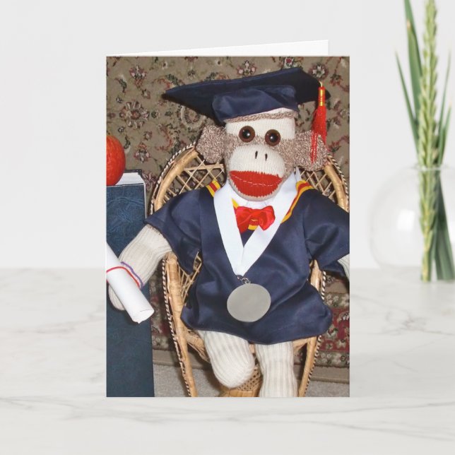 Ernie the Sock Monkey Graduation Card (Front)