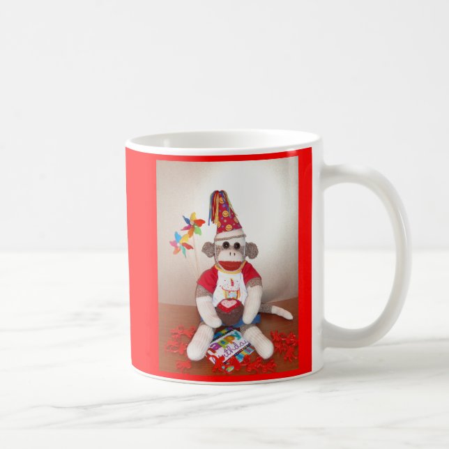 Ernie the Sock Monkey Happy Birthday Mug (Right)
