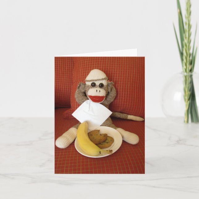 Ernie the Sock Monkey Snack Note Card (Front)