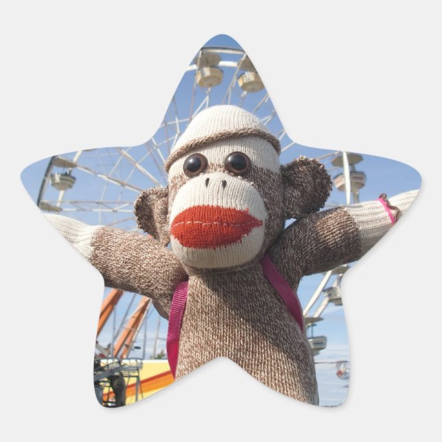 Ernie the Sock Monkey Star Sticker (Front)