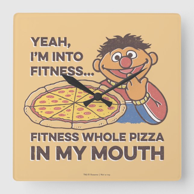 ErnieYeah, I'm into Fitness Square Wall Clock (Front)