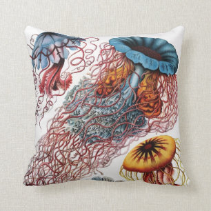 Ernst Haeckel Jellyfish Throw Pillow