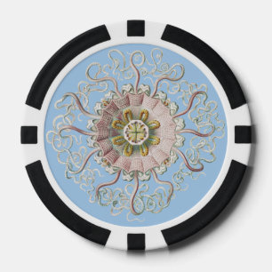 Ernst Haeckel Nautical Pink Jellyfish Medusa Poker Chips