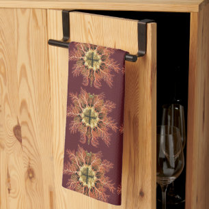 Ernst Haeckel Nautical Tunicate Red Sea Life Art Kitchen Towel