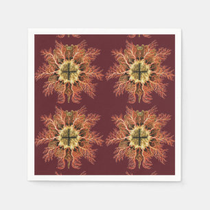 Ernst Haeckel Nautical Tunicate Red Sea Life Art Napkin