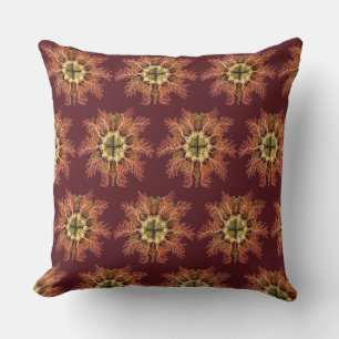Ernst Haeckel Nautical Tunicate Red Sea Life Art Throw Pillow