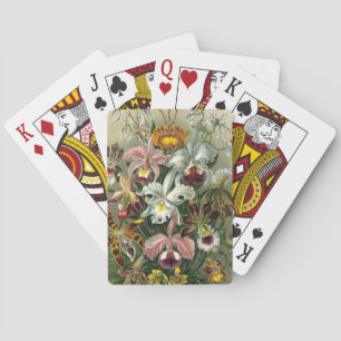 Ernst Haeckel Orchids, Vintage Rainforest Flowers Playing Cards