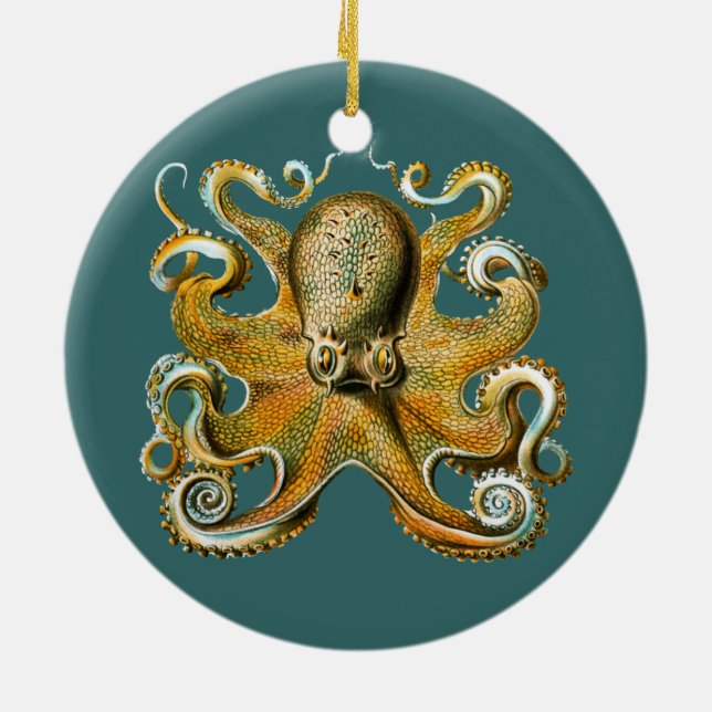 Ernst Haeckel’s Octopus Ceramic Ornament (Back)