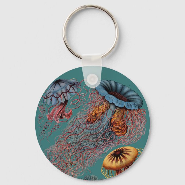 Ernst Haeckel's Disco Medusae Keychain (Front)
