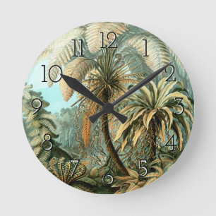 Ernst Haeckel's Filicinae (Tree Ferns) Round Clock