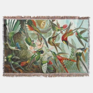 Ernst Haeckel's Gorgeous Hummingbirds Throw Blanket