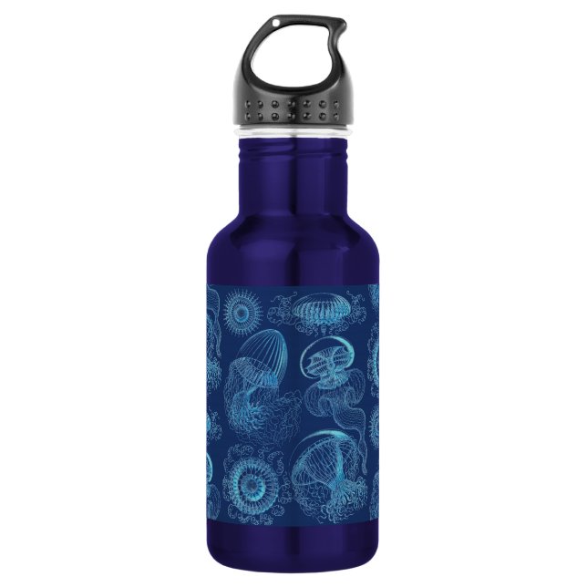 Ernst Haeckel's Leptomedusae (Dark Blue) 532 Ml Water Bottle (Front)