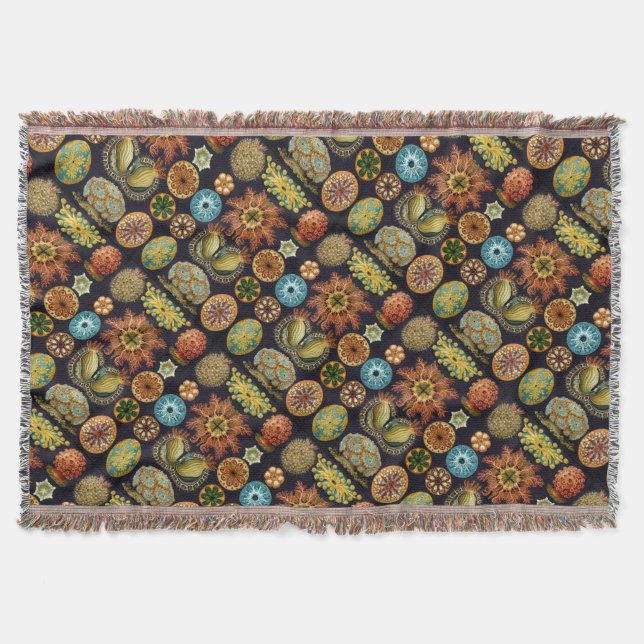 Ernst Haeckel's Oceanic Wonders Throw Blanket (Front)