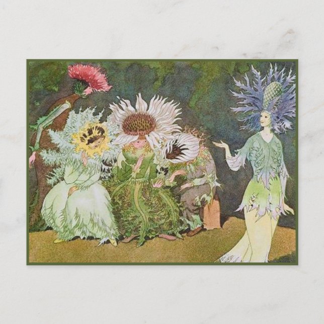 Ernst Kreidolf Vintage Alpine Flower Fairy Tale Postcard (Front)