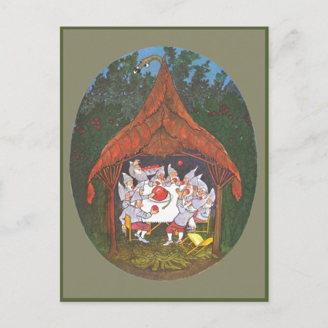 Ernst Kreidolf Vintage The Meadow Dwarfs Postcard (Front)