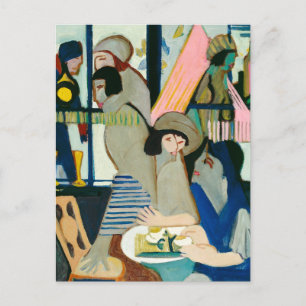 Ernst L. Kirchner, Cafe, Colourful Modern Art Postcard