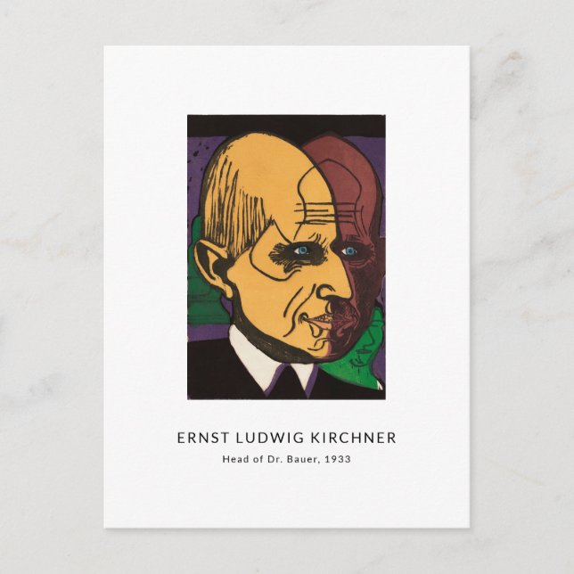 Ernst L. Kirchner - Colourful Portrait Modern Art Postcard (Front)