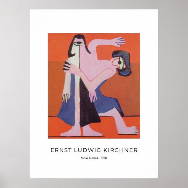 Ernst L. Kirchner - Mask Dance - Colourful Fine Ar Poster (Front)