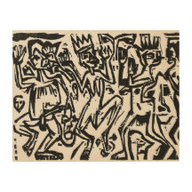 Ernst Ludwig Kirchner Die Irren Woodcut