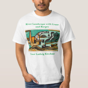 Ernst Ludwig Kirchner River Landscape with Crane  T-Shirt