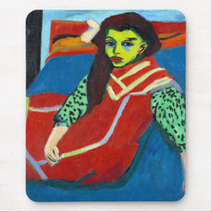 Ernst Ludwig Kirchner Seated Girl Fränzi Fehrmann Mouse Pad