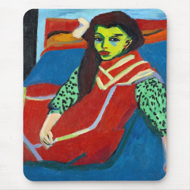 Ernst Ludwig Kirchner Seated Girl Fränzi Fehrmann Mouse Pad (Front)