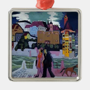 Ernst Ludwig Kirchner- View of Basel and the Rhine Metal Ornament